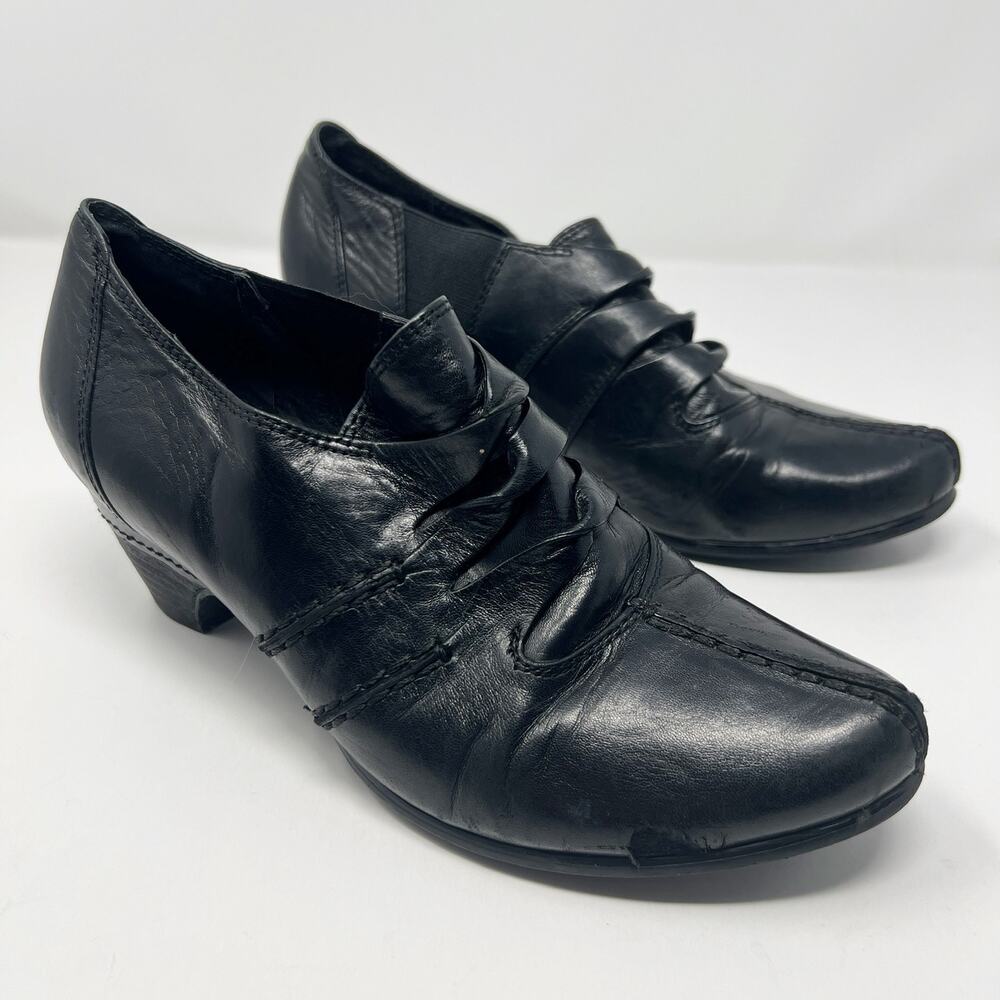 Canal Grande Leather Black Slip On Shoes Size 36 Business Casual